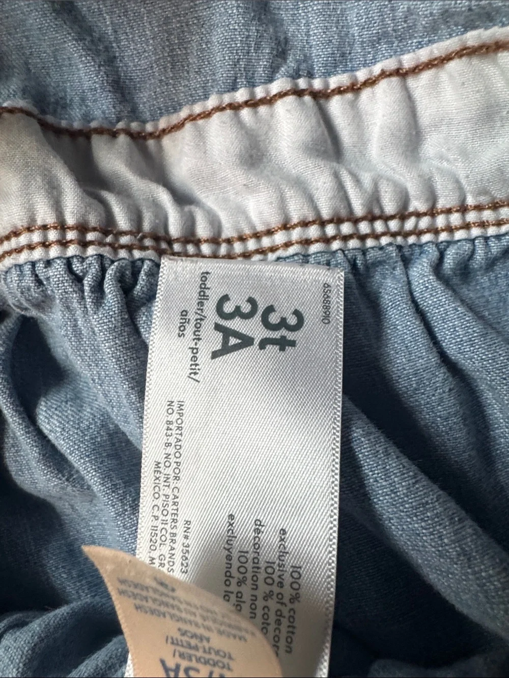 OshKosh B'gosh Light Blue Floral Denim Overall Dress